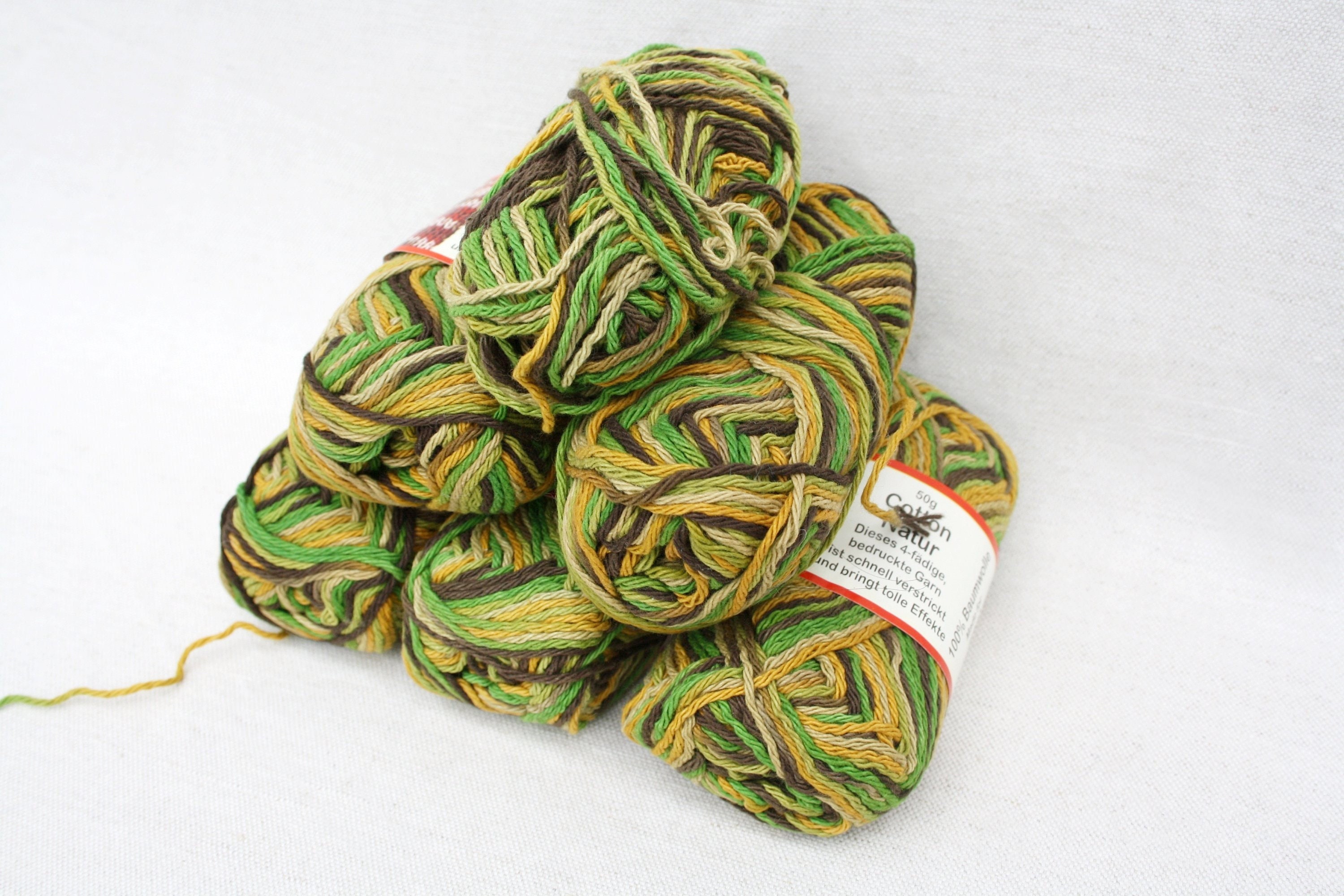 Colorful Cotton Variegated Yarn Green and Brown DK Weight Etsy UK