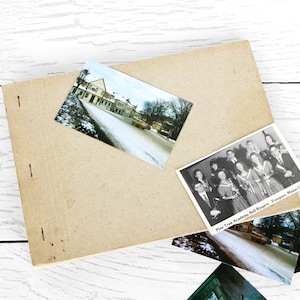 Álbum de fotos vintage en blanco de papel kraft, álbum de recortes DIY de los años 80, libro de recuerdos para viajes, bodas, postales y recetas