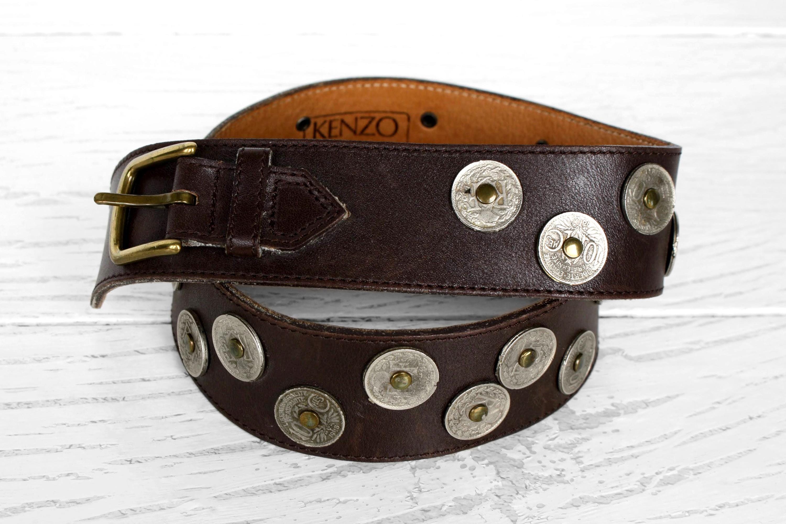 Vintage Kenzo Album Wide Leather Waist Belt Brown Size L Statement Corset Style Leather Basque Belt,real Leather Corset Belt,leather Peplum  main image 3