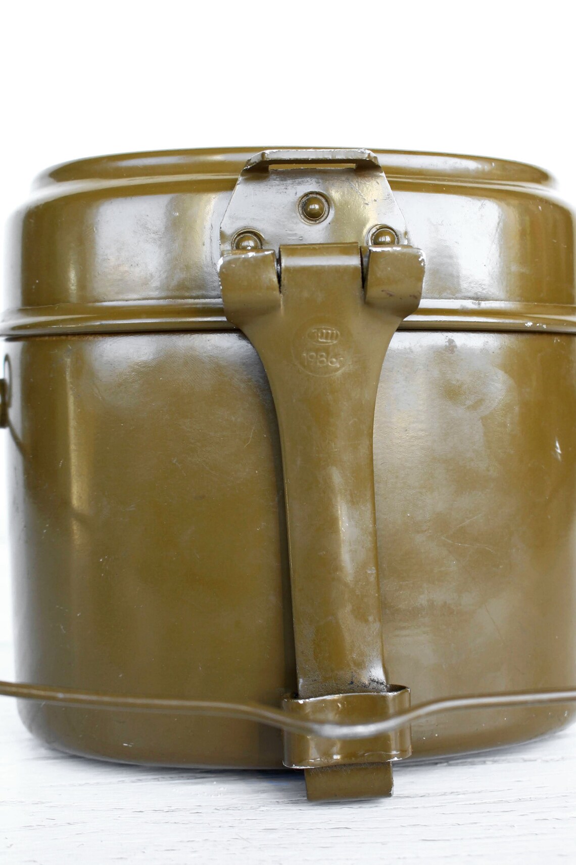 Soviet vintage military lunch box 80s Olive green metal Etsy