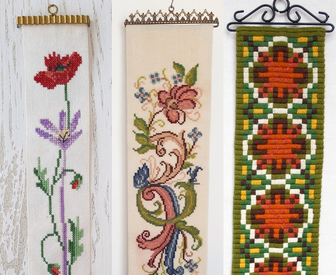 State flower embroidered tapestry sale