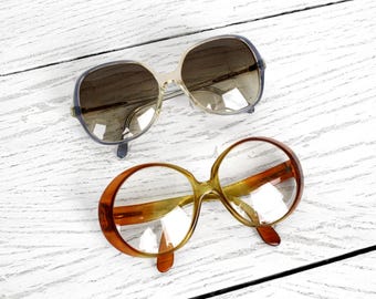 70s oversized retro Brille Vintage Hippie Disco Stil Sonnenbrille oder Korrekturbrille
