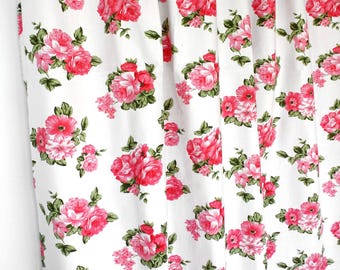 Vintage franska rosor bomullstyg Shabby Chic blommig textil för sömnad av heminredning