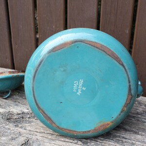 80s rústico hervidor de esmalte verde azulado con tapa Vintage | Etsy