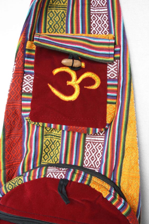 Vintage patchwork foldable backpack Hippie festiv… - image 7