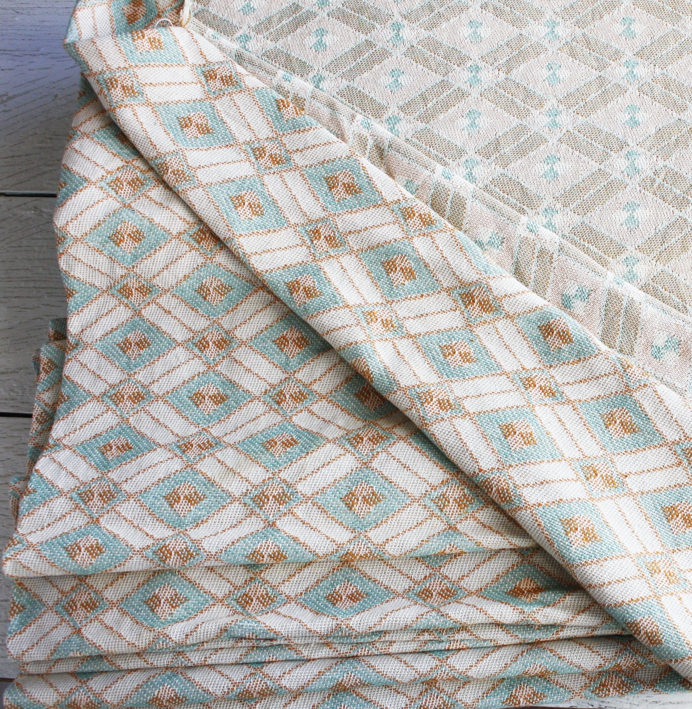 Grogram Cloth Original Vintage geometric rhombus thick cotton fabric retro high ...