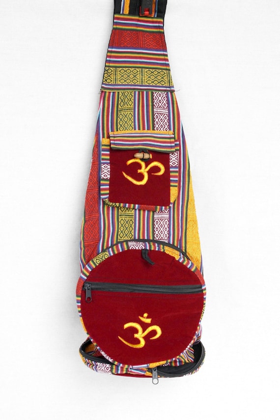 Vintage patchwork foldable backpack Hippie festiv… - image 8