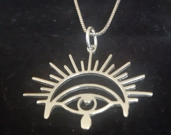 Stunning 925 silver Eye sunrays pendant