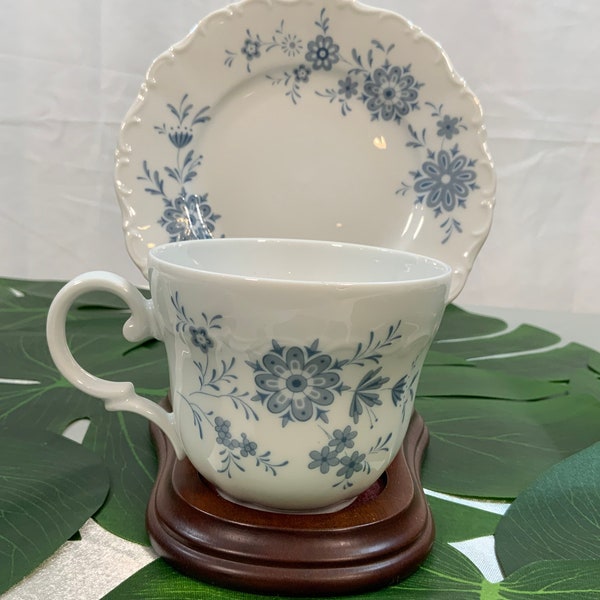 Christina Porcelain Bavaria W Germany “Bavarian Blue” Teacup and Saucer (M5-9)