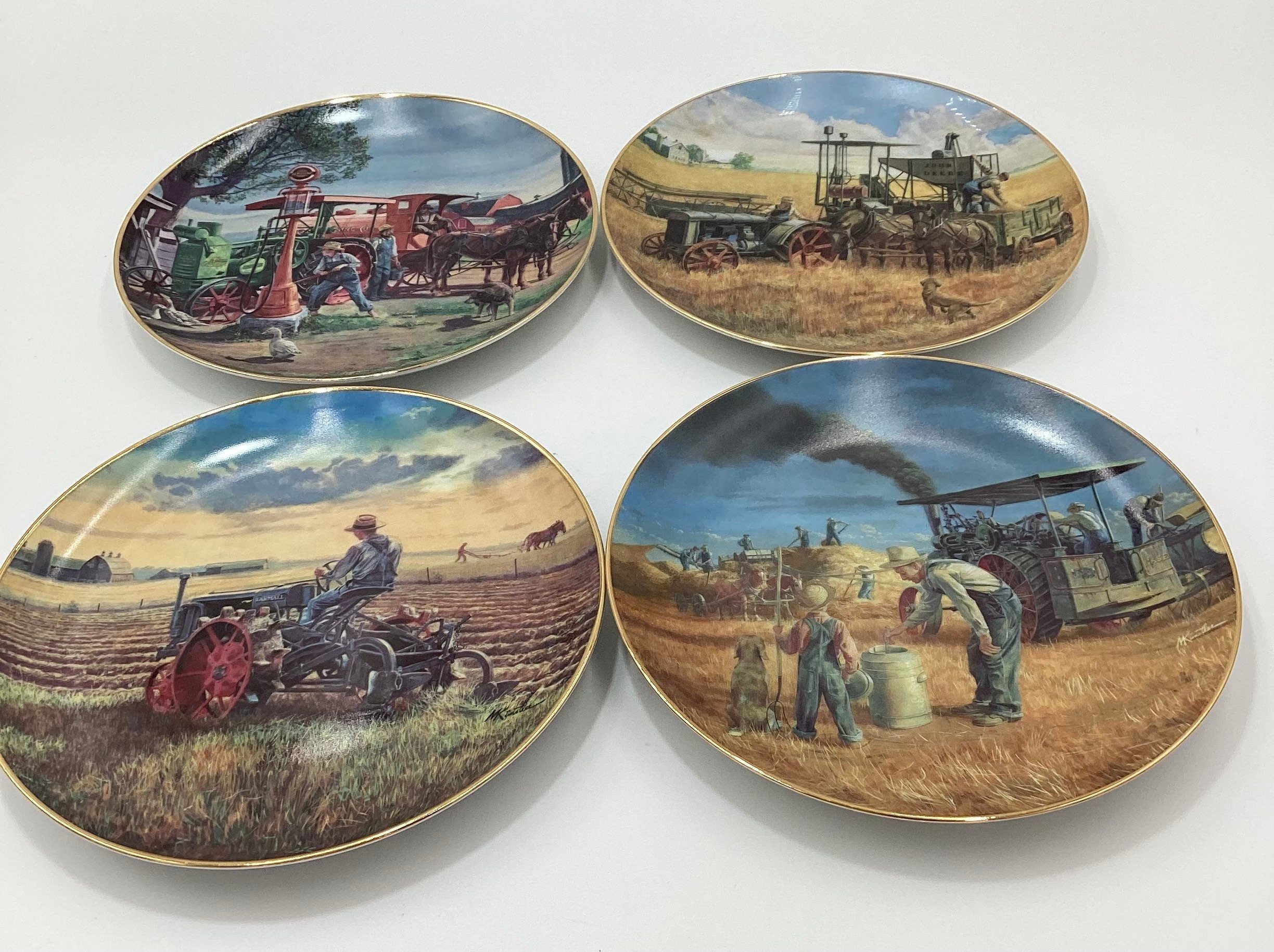 Farmland Memories Collector Plates Set of 8, Vintage Farmhouse