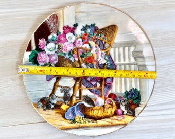 最終価格　貴重ヴィンテージ　米Susan paley 可愛い♪陶器クッキージャー Glenna Kurtz Decorative Plate, Nature's Bounty Grandma's Garden