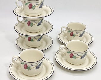 Lenox Poppies on Blue Teacup Set, Lenox Teacup Replacement  (Y3-1)