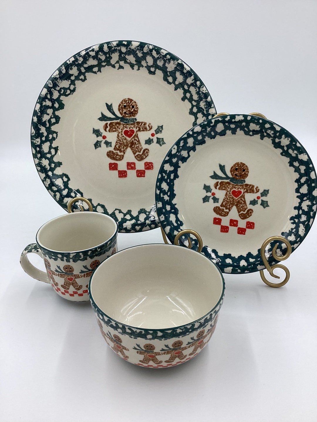 Vintage Folk Craft Gingerbread Dinnerware by Tienshan Green Etsy