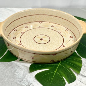 Temptations Presentable Ovenware Serving Dish Casserole Pie Pan Dinner Party Dish Ceramic Cooking Dish Farmhouse Tableware Ceramic (C4-2)