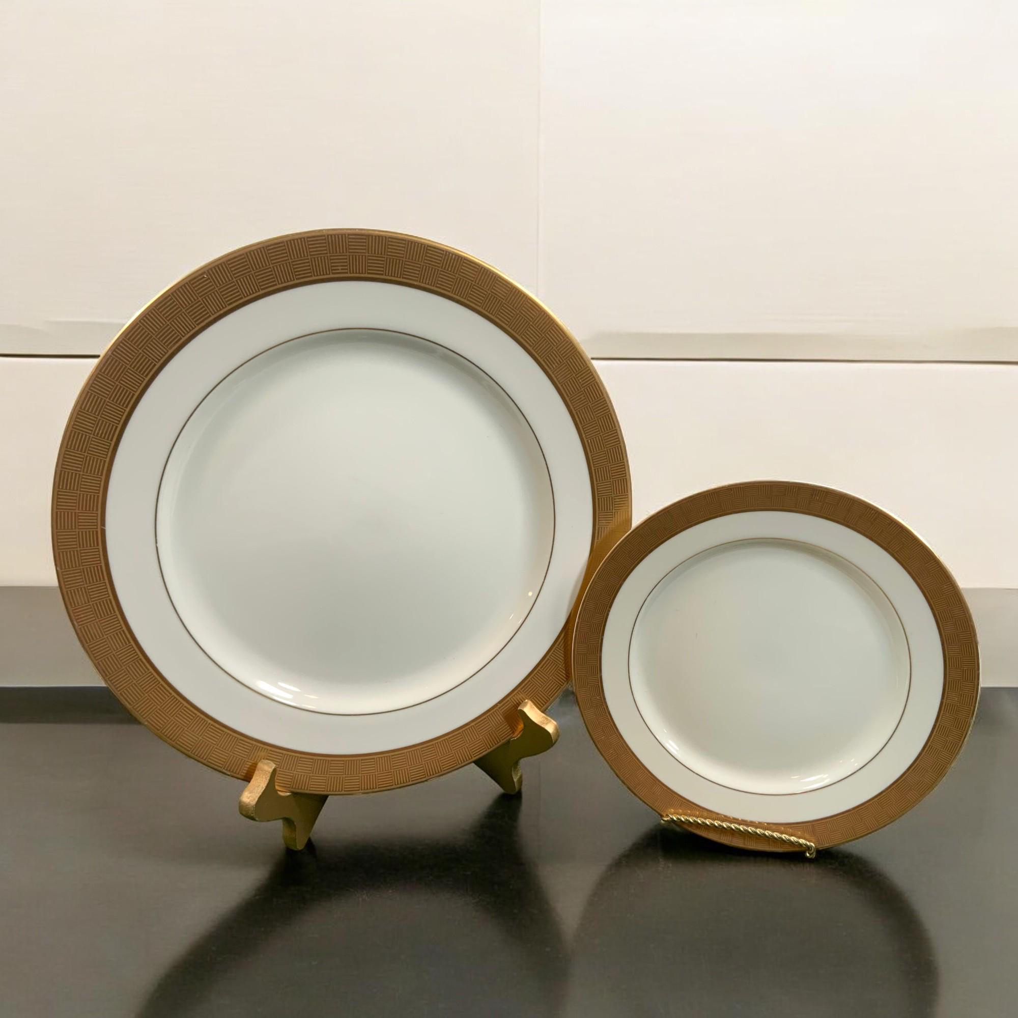 Sango Metropolitan Gold Dinner & Salad Plate Set, Elegant