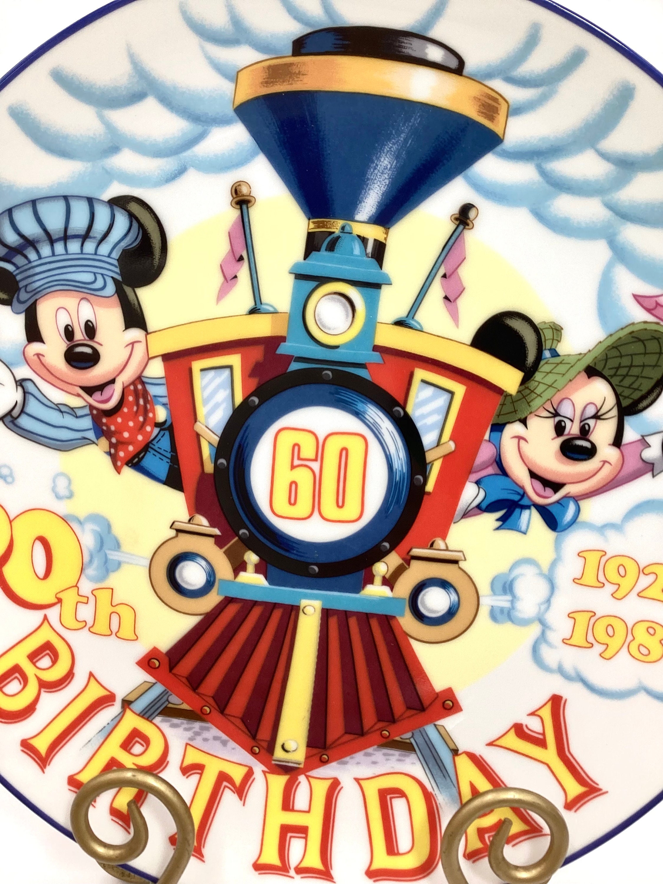 60th Birthday Mickey and Minnie Mouse Collector Plate, Disney Home