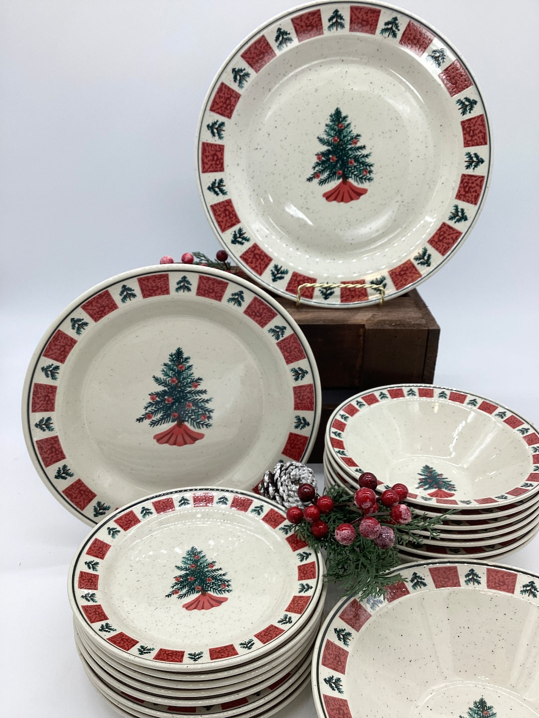 Christmas Dinnerware Replacement Plates and Bowls Christmas Dishes