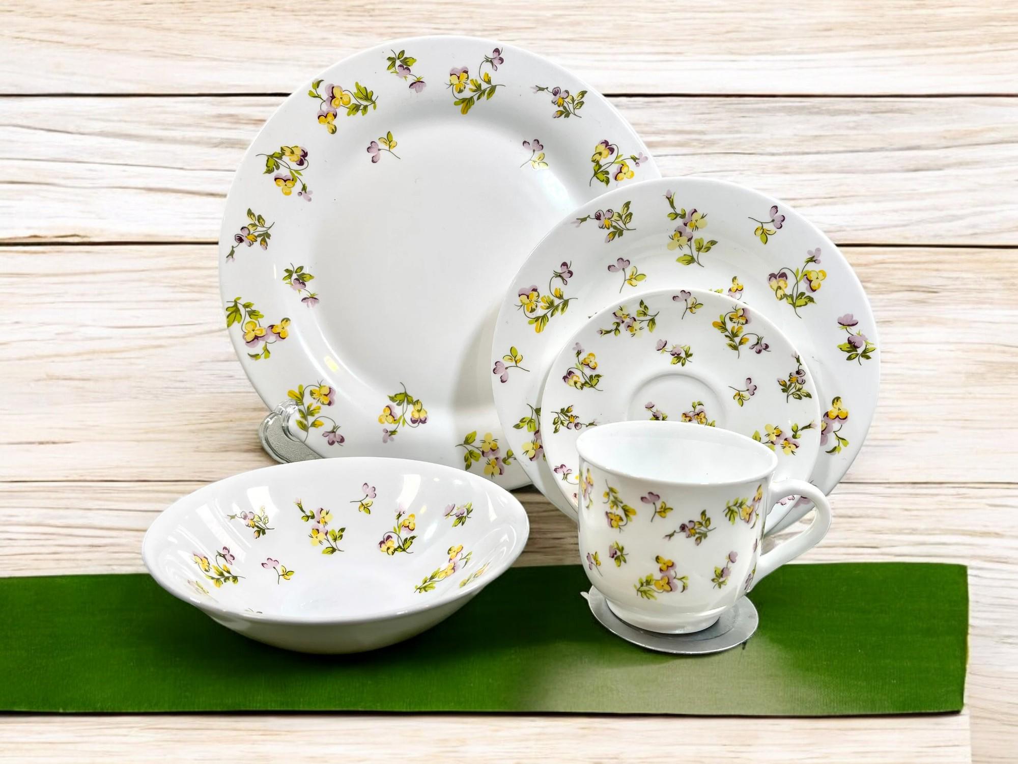 Everyday France Martha Stewart 5 Pieces Dinnerware Set Yellow and Purple Flowers Martha Stewart Table Decor Flowers Design Housewarming X2 Etsy