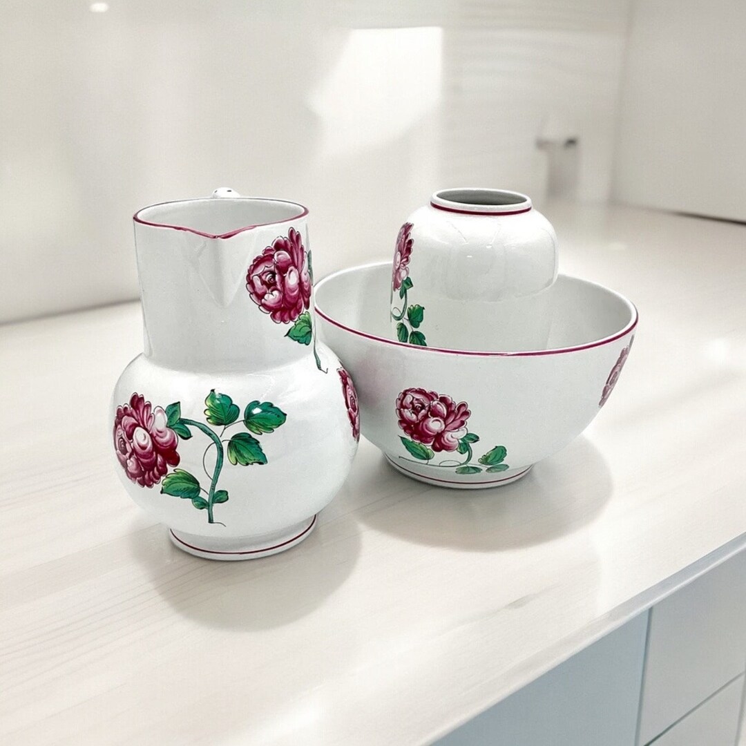 Tiffany & Co Strasbourg Flowers Set: Bowl, Pitcher and Vase (W6