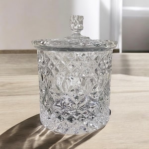 Glass Jar With Lid Vintage Glass Compote Kitchen Decoration And Storage Elegant Gift Idea Housewarming Gift Vintage Serving Decor (W6-8)