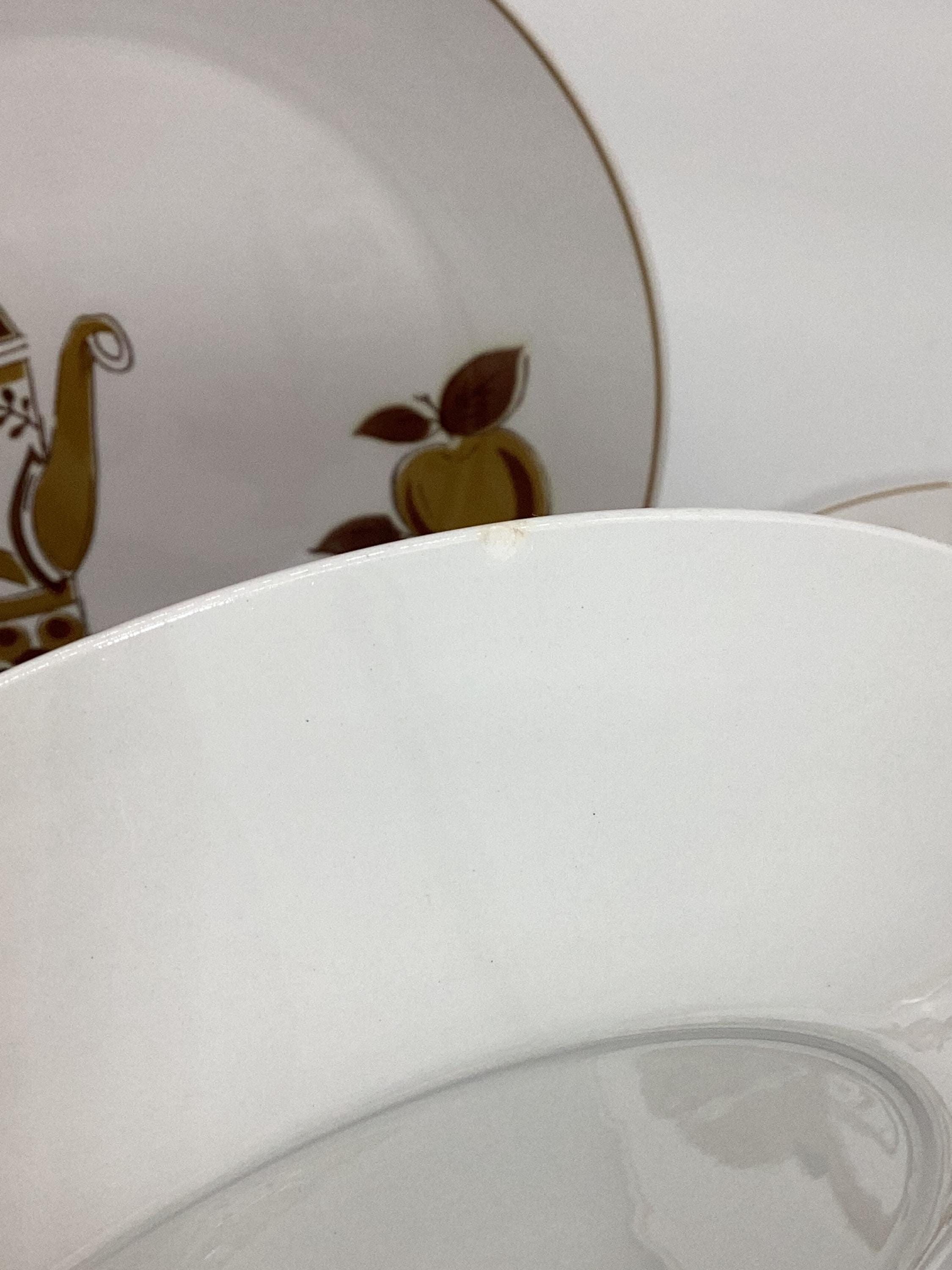 Mikasa Focus-shape Mocha; Mikasa Dinnerware White & Brown Fruit