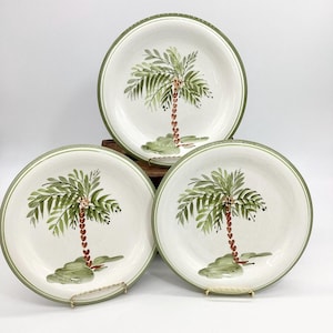 Gibson Palm Court Dinner Plate, Beach House Summer Decor (10.5") (J.1)