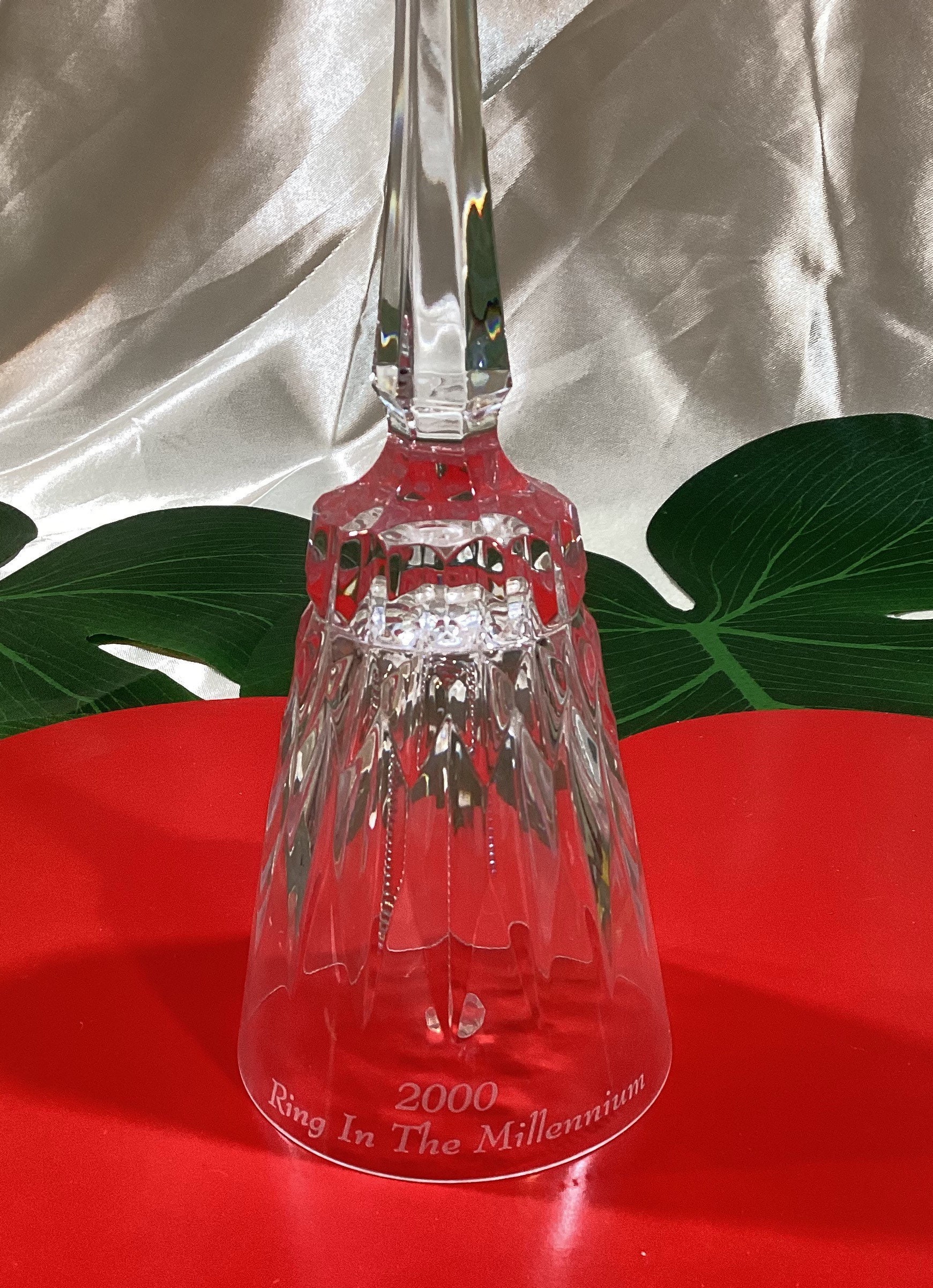 2000 “ring in the Millennium “ Bell Clear Glass Bell by 2000 “ring in the Millennium “ Bell Clear Glass Bell by