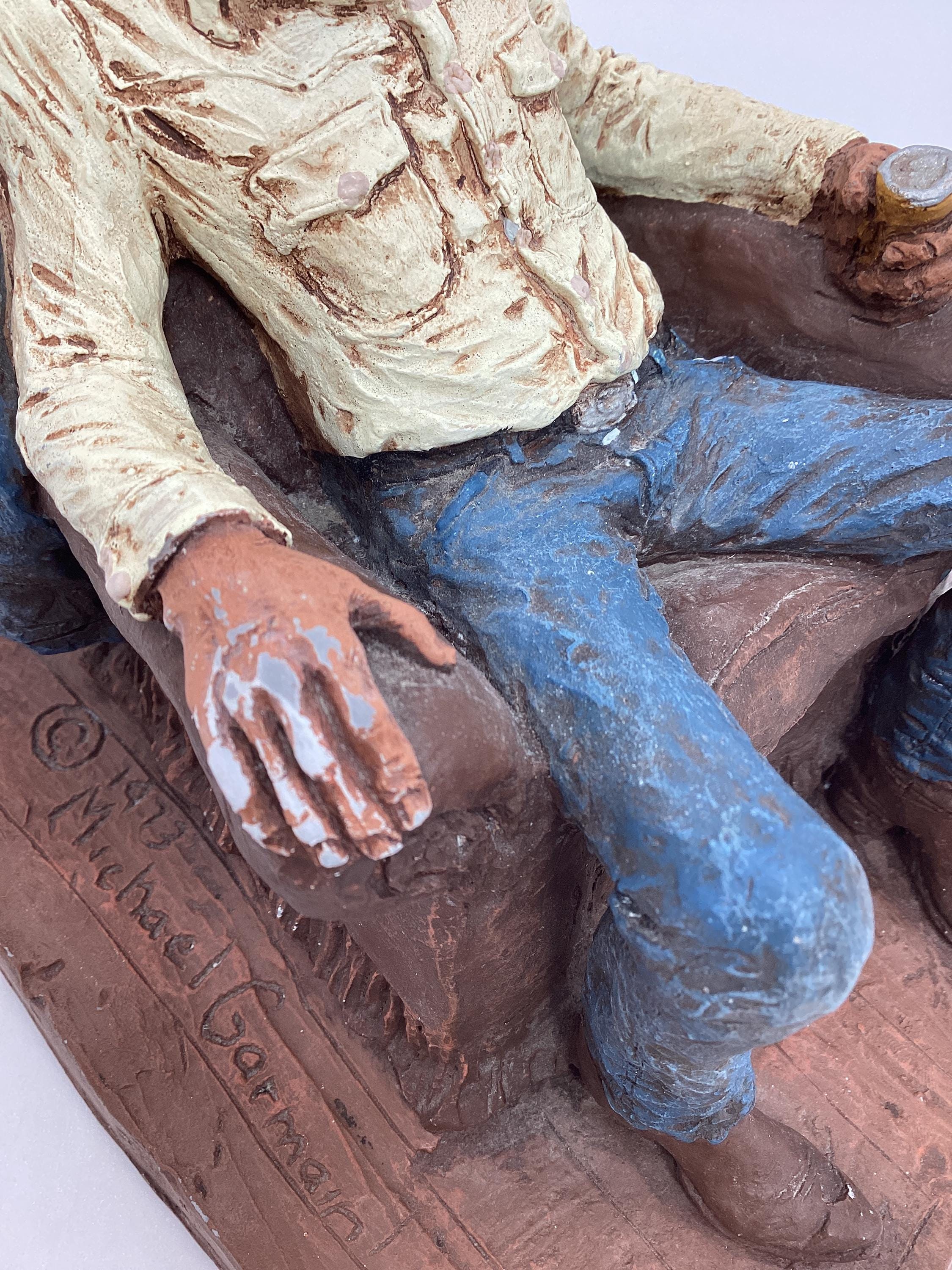 彫刻家マイケルガーマン作　保安官　アンティーク アメリカンインテリア Vintage Michael Garman Cowboy Statue, 