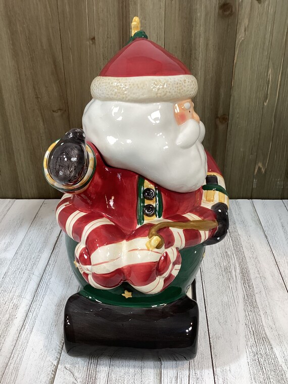 Debbie Mumm Santa Cookie Jar, Sakura China Christmas Decor (C8-2