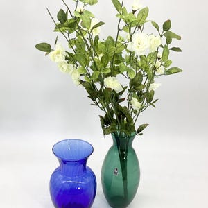 Tall Flower Vase Green Home Decor Cobalt Blue Vase Glass Bouquet Vases Colored Flower Vases Cottage Decor Display Cabinet Decor (T.1-325)