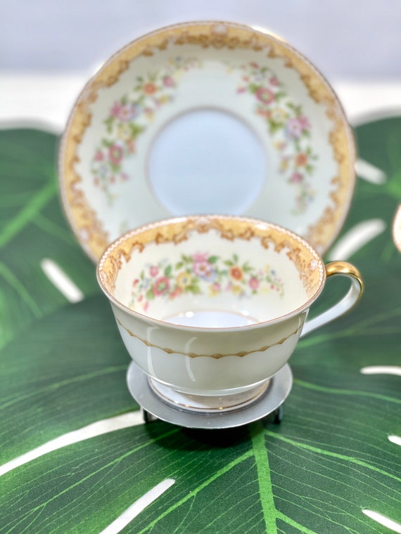 Retired Noritake Teacup and Saucer Floral Noritake Japan