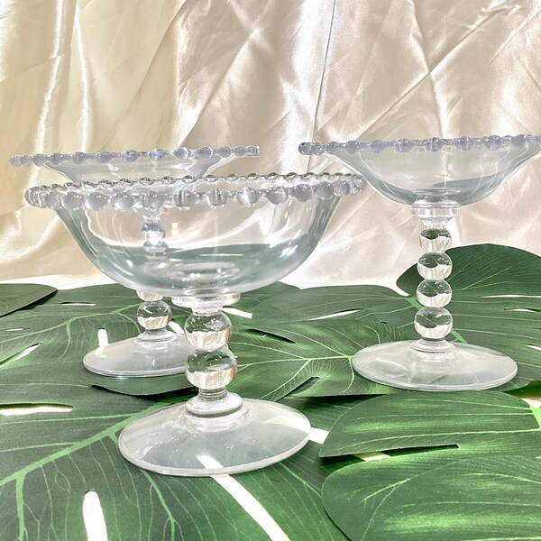 Vintage Candlewick Imperial Glass Dessert Dishes, Set of 3 (T6-9)