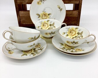 Harmony House Fine China Yellow Rose HH Sunshine Yellow 4 Pc Place