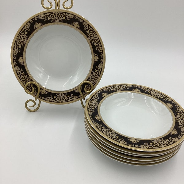 Gold Rimmed Bowls Etsy