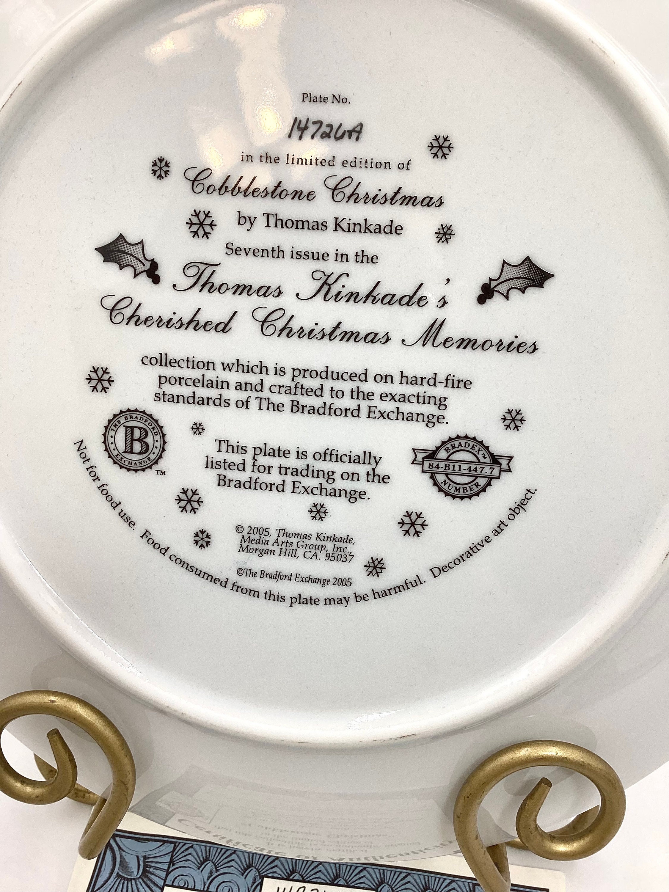 Thomas Kinkade Collectible Plates Cherished Christmas