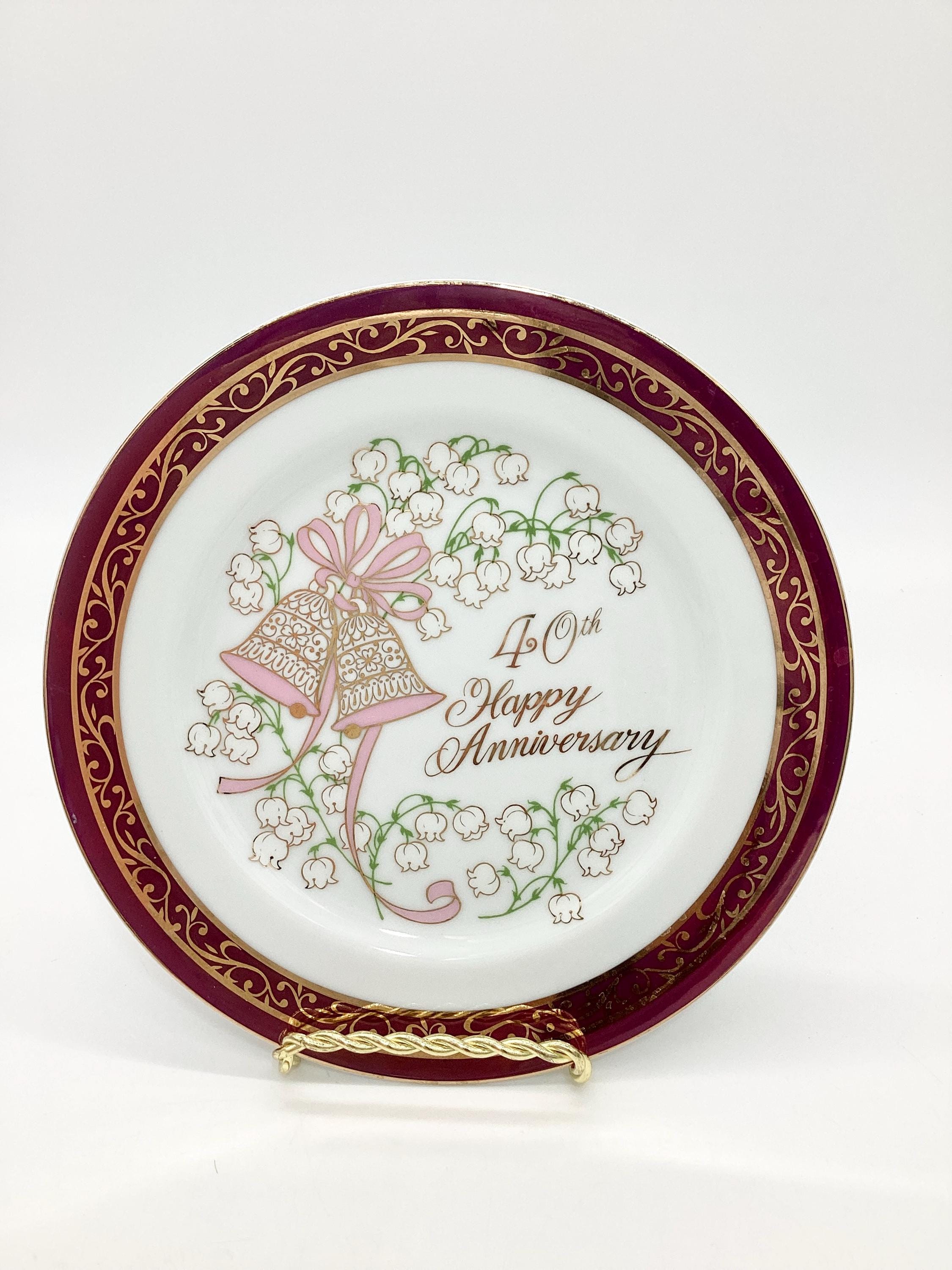 Ruby Anniversary Plate - Etsy