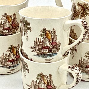 Farmhouse Style Mugs the Old Mill Set of 6 Mugs Johnson Brothers Old ...