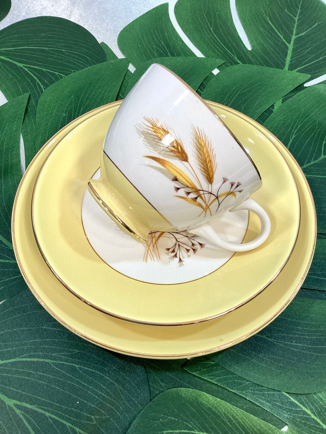 Autumn Gold by Alliance Ohio Set of 3 Pieces Teacup Saucer and Bread