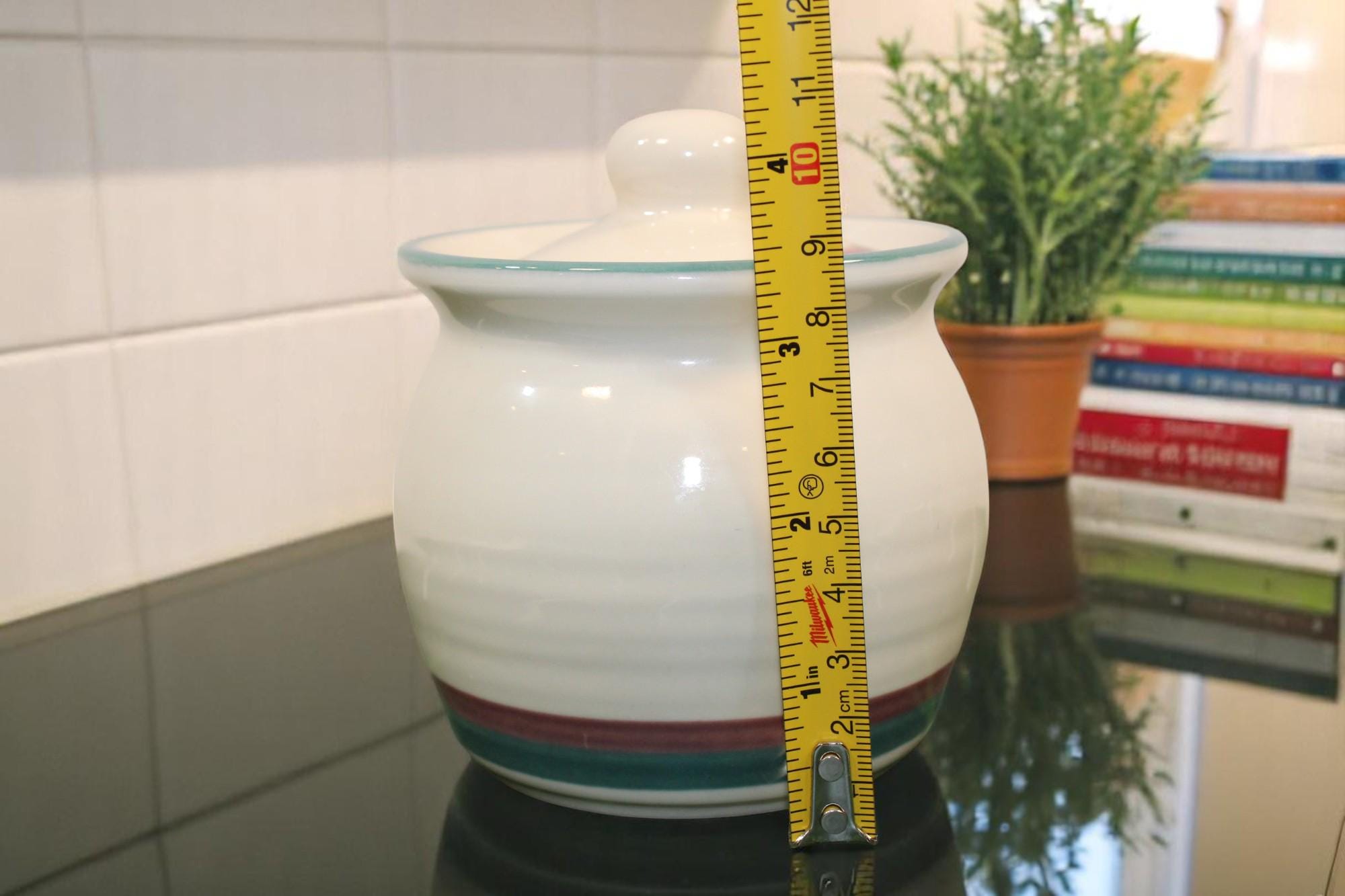 Lot Pfaltzgraff Porcelaine Cuisine : Boîte à Recettes, Sucrier Et Crémier Multicolore