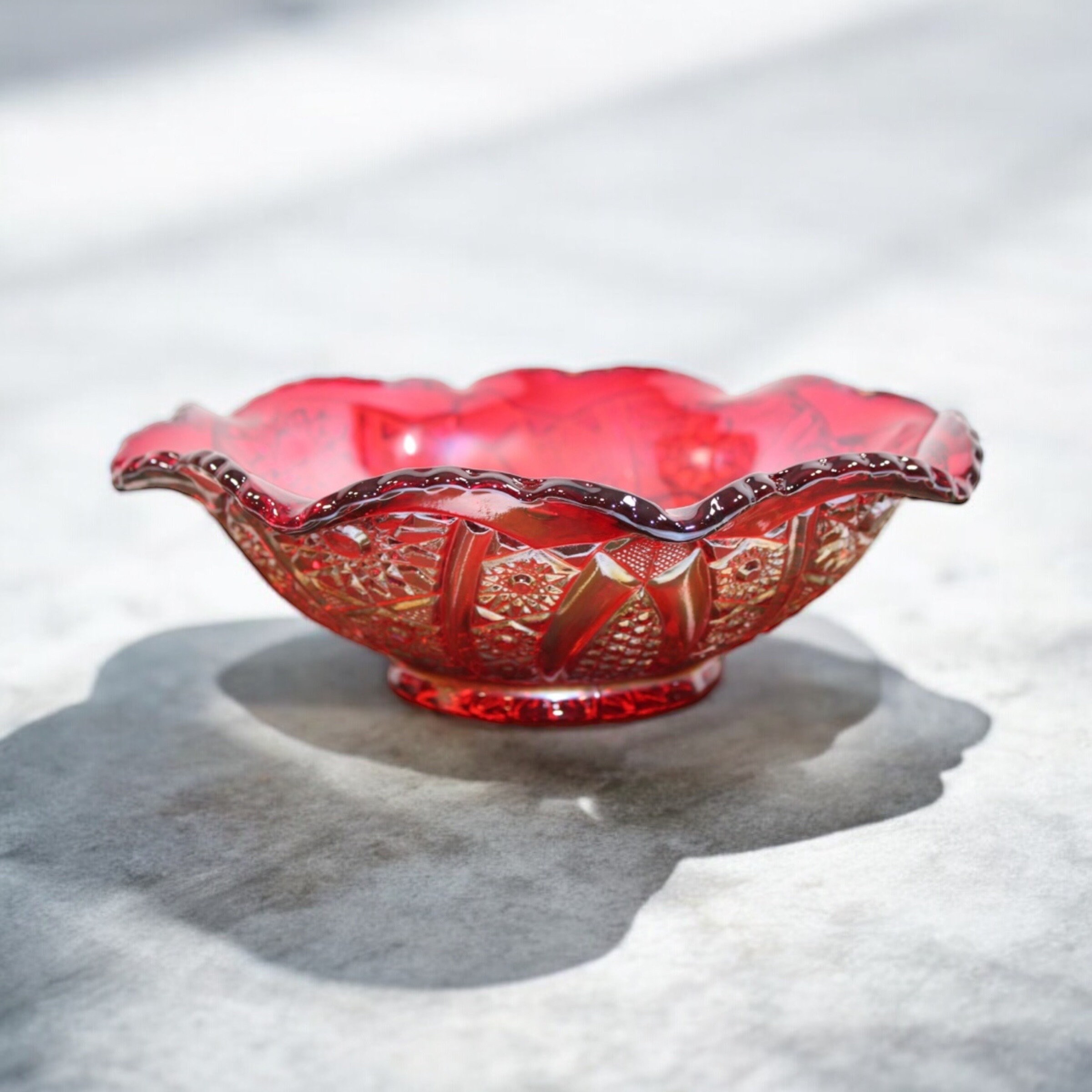 Cuenco vintage de vidrio de carnaval con borde ondulado, elegante color  naranja intenso, de vidrio artístico coleccionable, ideal como regalo de  inauguración de la casa (D2-8) - Etsy México, image size:2400x2400