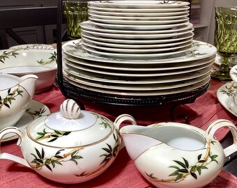 Kent Bali Hai Dinnerware, Bamboo Gold Trim, Vintage Japan Dishes