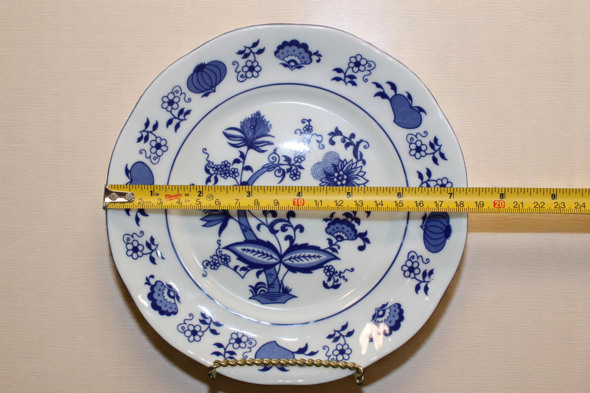 Vintage Corona Bread Plate, White and Blue Floral Decor (7.25
