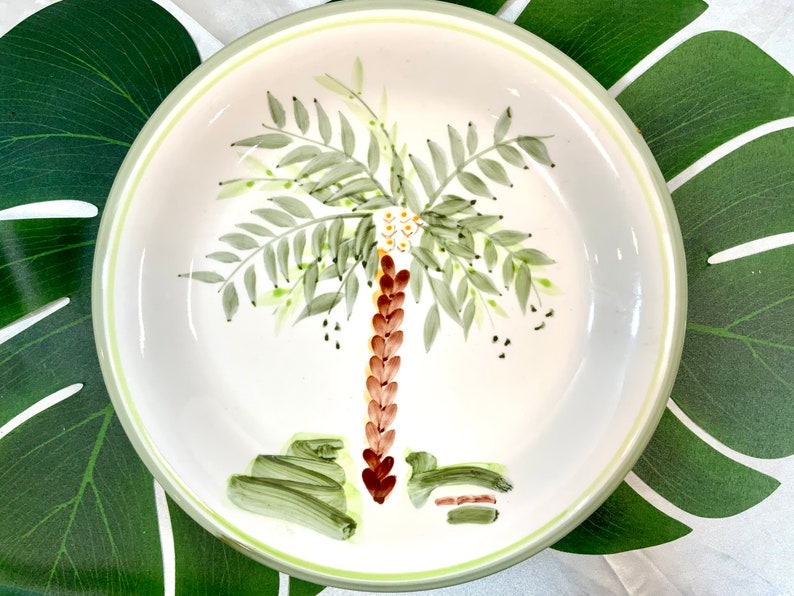 Gibson Everyday Palm Tree Dinner Plates B.35 Etsy