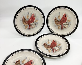 Cardinal Dinner Plate By Scotty Z; Folk Craft Cardinal Dinner Plate; Replacement Dinner Plate; Bird Lover Gift; Holiday Decor (C.5-1030)