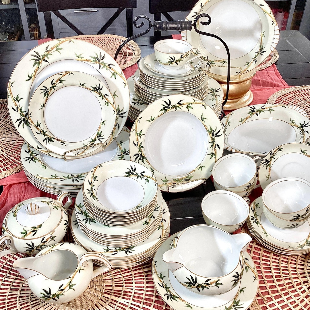 Kent Bali Hai Dinnerware, Bamboo Gold Trim, Vintage Japan Dishes (M10 ...