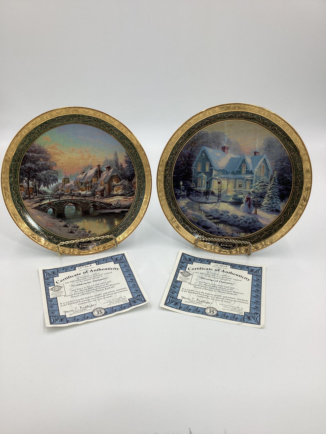 Thomas Kinkade Collectible Plates Cherished Christmas Memories Series
