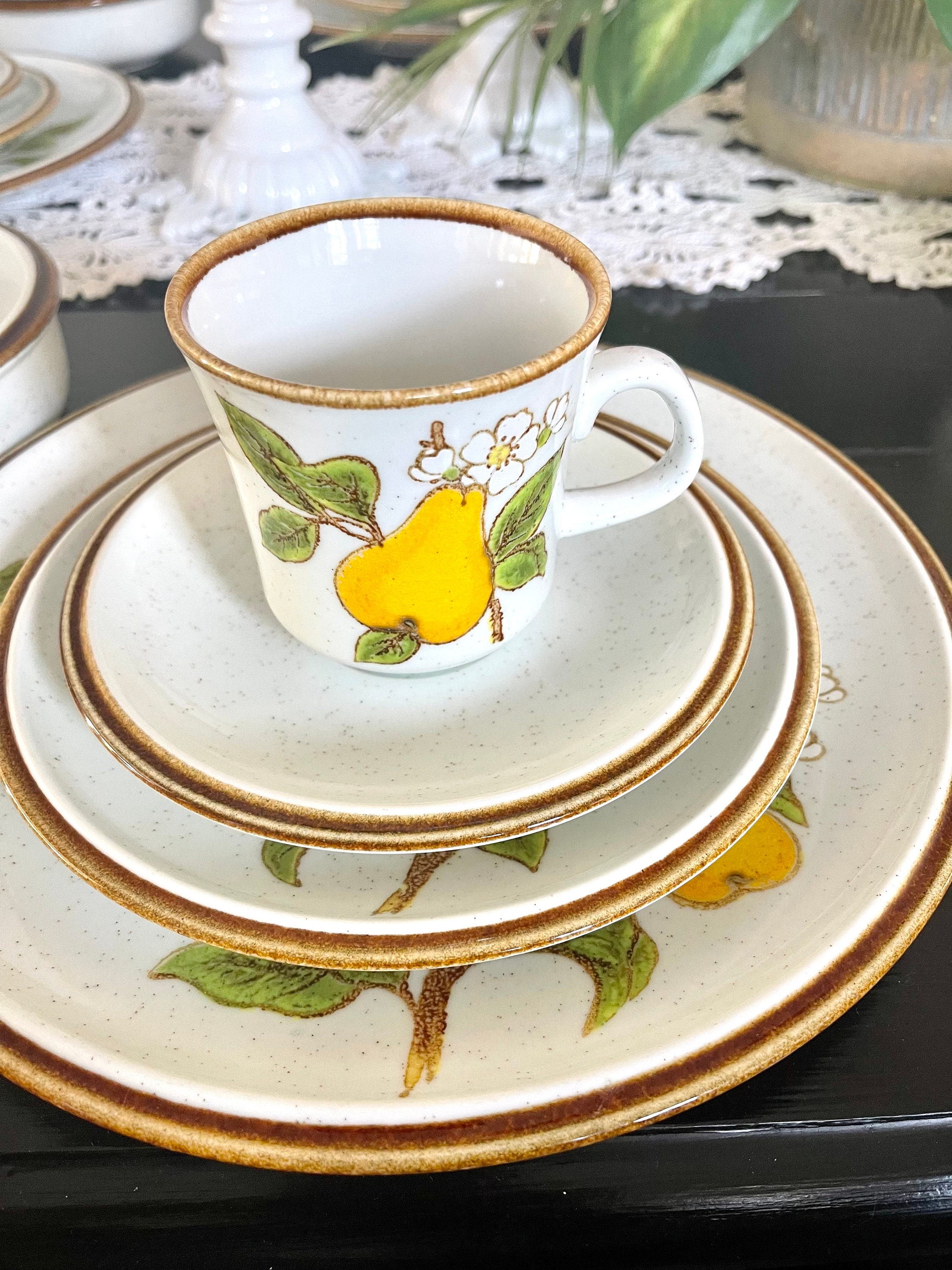 Mikasa Bountiful Dinnerware: Yellow Pear Dishes, Summer Table