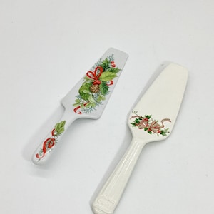 Christmas Porcelain Spatula Holiday  Christmas Cake Serving Christmas Kitchen Elegant Christmas Table Decor Christmas Hostess (F.10-584)