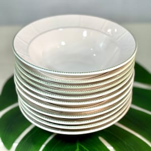 Lot of 11 Soup/Cereal Bowls Housewarming Gift Hostess Vintage Dish Serving White Dish Entertaining Tableware Bowl Ceramic Yamaka Cellini (M)