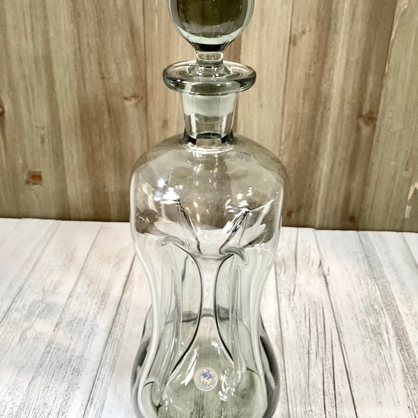 Kastrup Holmegaard Smoked Grey Glass Carafe/Decanter By Jacob E Bang Vintage Danish Glassware Authentic Kastrup Barware Gift Idea (Z7-20)